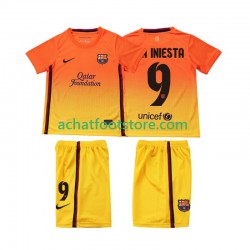 Maillot FC Barcelone A INIESTA 9 Rétro Extérieur Tenue pour Enfant 2012 2013 Manche Courte