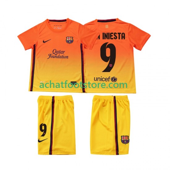 Maillot FC Barcelone A INIESTA 9 Rétro Extérieur Tenue pour Enfant 2012 2013 Manche Courte