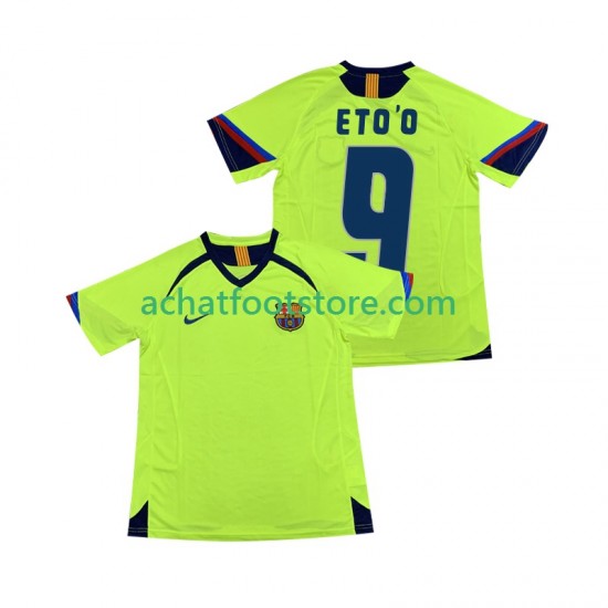 Maillot FC Barcelone ETOO 9 Rétro Extérieur Tenue pour Homme 1998 2006 Manche Courte