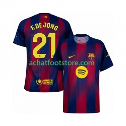 Maillot FC Barcelone Frenkie de Jong 21 Domicile Tenue pour Homme 2025-2026 Manche Courte