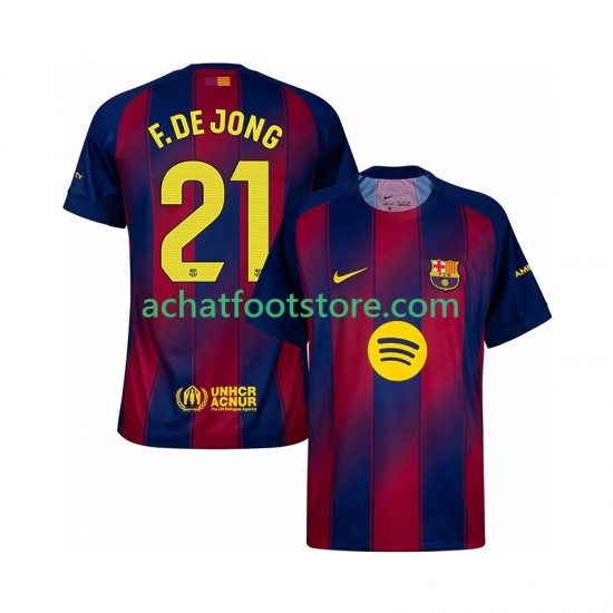 Maillot FC Barcelone Frenkie de Jong 21 Domicile Tenue pour Homme 2025-2026 Manche Courte