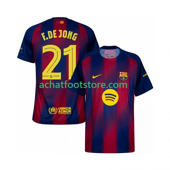 Maillot FC Barcelone Frenkie de Jong 21 Champions League Domicile Tenue pour Homme 2025-2026 Manche Courte