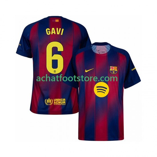 Maillot FC Barcelone Gavi 6 Domicile Tenue pour Homme 2025-2026 Manche Courte