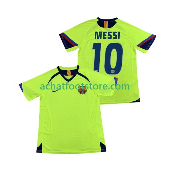 Maillot FC Barcelone Lionel Messi 10 Rétro Extérieur Tenue pour Homme 1998 2006 Manche Courte