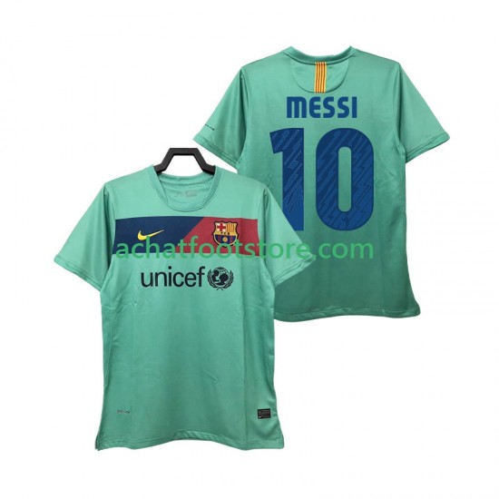 Maillot FC Barcelone Lionel Messi 10 Rétro Extérieur Tenue pour Homme 2010 2011 Manche Courte
