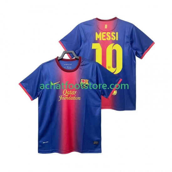 Maillot FC Barcelone Lionel Messi 10 Rétro Domicile Tenue pour Homme 2012 2013 Manche Courte