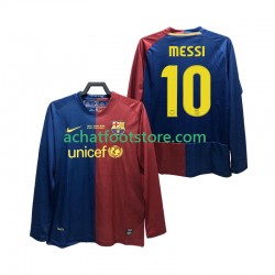 Maillot FC Barcelone Lionel Messi 10 Champions League Rétro Domicile Tenue pour Homme 2008 2009 Manche Longue