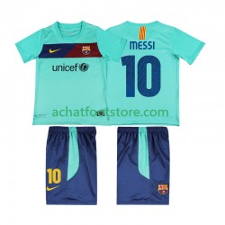 Maillot FC Barcelone Lionel Messi 10 Rétro Extérieur Tenue pour Enfant 2010 2011 Manche Courte