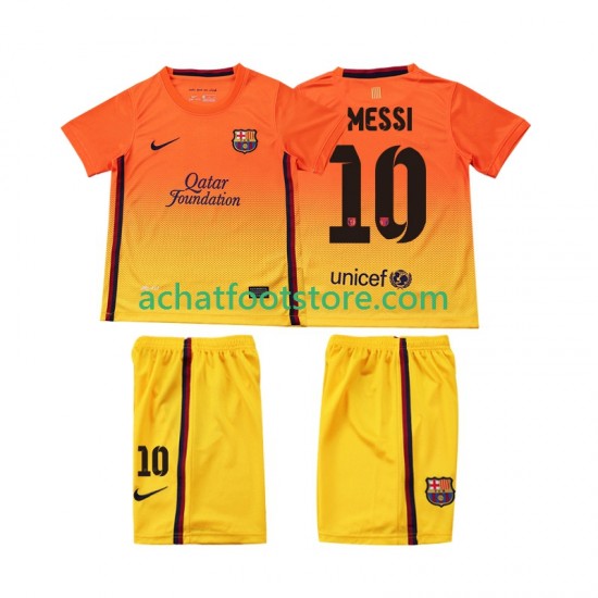Maillot FC Barcelone Lionel Messi 10 Rétro Extérieur Tenue pour Enfant 2012 2013 Manche Courte