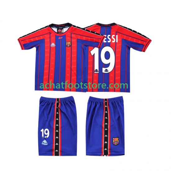 Maillot FC Barcelone Lionel Messi 19 Rétro Domicile Tenue pour Enfant 2004 1988 Manche Courte