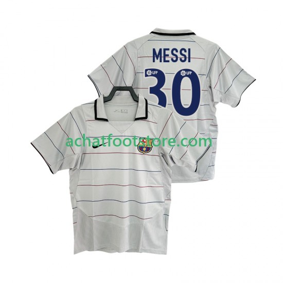 Maillot FC Barcelone Lionel Messi 30 Rétro Extérieur Tenue pour Homme 2008 1999 Manche Courte