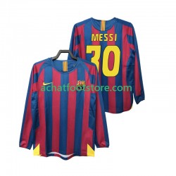 Maillot FC Barcelone Lionel Messi 30 Rétro Domicile Tenue pour Homme 1998 2006 Manche Longue