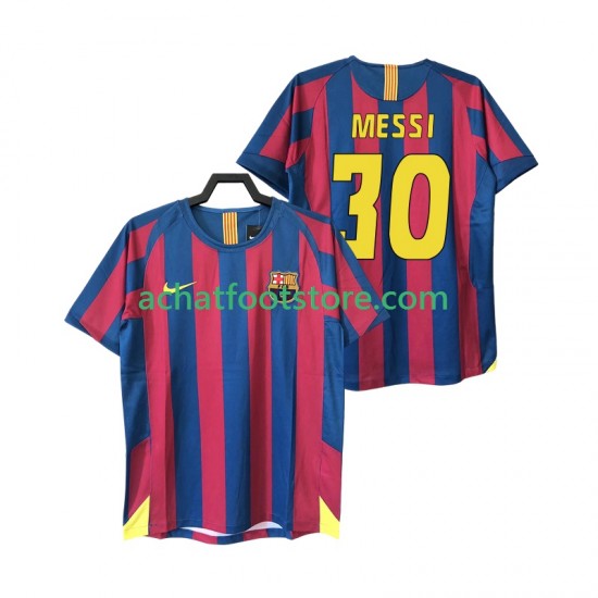 Maillot FC Barcelone Lionel Messi 30 Rétro Domicile Tenue pour Homme 1998 2006 Manche Courte