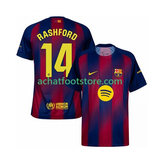 Maillot FC Barcelone Marcus Rashford 14 Domicile Tenue pour Homme 2025-2026 Manche Courte