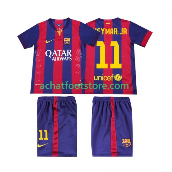 Maillot FC Barcelone Neymar JR 11 Rétro Domicile Tenue pour Enfant 2014 2015 Manche Courte