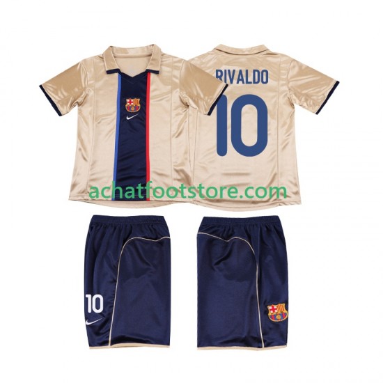 Maillot FC Barcelone RIVALDO 10 Rétro Extérieur Tenue pour Enfant 2011 2010 Manche Courte