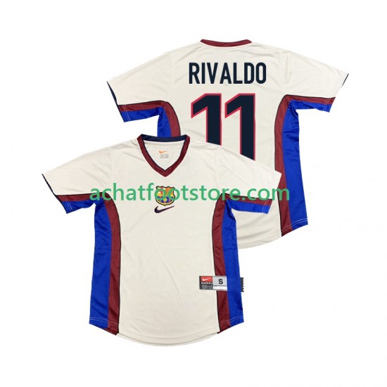 Maillot FC Barcelone RIVALDO 11 Rétro Extérieur Tenue pour Homme 1988 2002 Manche Courte