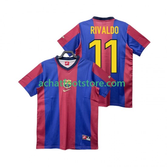 Maillot FC Barcelone RIVALDO 11 Rétro Domicile Tenue pour Homme 1988 2002 Manche Courte