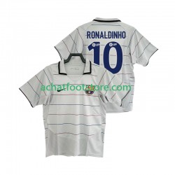Maillot FC Barcelone RONALDINHO 10 Rétro Extérieur Tenue pour Homme 2008 1999 Manche Courte
