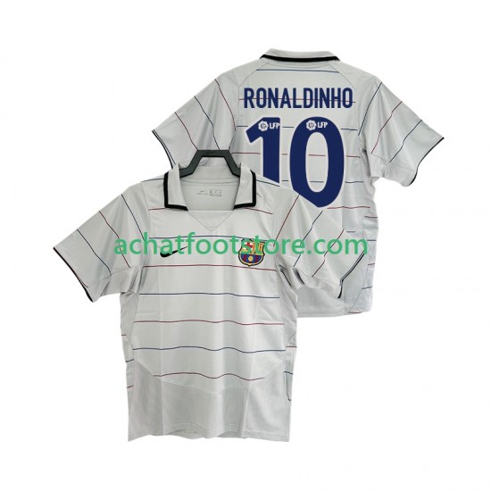 Maillot FC Barcelone RONALDINHO 10 Rétro Extérieur Tenue pour Homme 2008 1999 Manche Courte