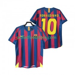 Maillot FC Barcelone RONALDINHO 10 Rétro Domicile Tenue pour Homme 1998 2006 Manche Courte