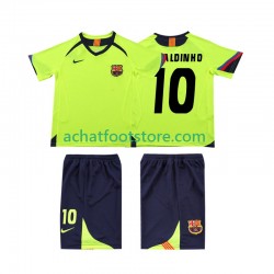 Maillot FC Barcelone RONALDINHO 10 Rétro Extérieur Tenue pour Enfant 1998 2006 Manche Courte