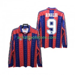 Maillot FC Barcelone RONALDO 9 Rétro Domicile Tenue pour Homme 1996 2004 Manche Longue