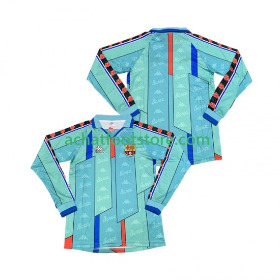 Maillot FC Barcelone Rétro Extérieur Tenue pour Homme 1996 2004 Manche Longue