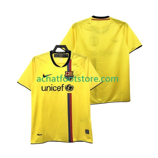 Maillot FC Barcelone Rétro Extérieur Tenue pour Homme 2008 2009 Manche Courte