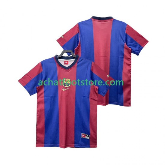 Maillot FC Barcelone Rétro Domicile Tenue pour Homme 1988 2002 Manche Courte