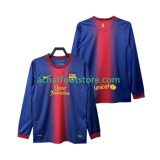 Maillot FC Barcelone Rétro Domicile Tenue pour Homme 2012 2013 Manche Longue
