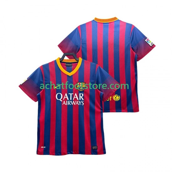Maillot FC Barcelone Rétro Domicile Tenue pour Homme 2013 2014 Manche Courte