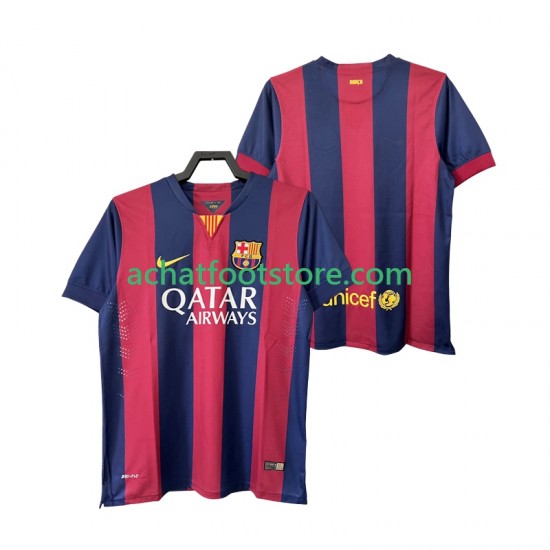 Maillot FC Barcelone Rétro Domicile Tenue pour Homme 2014 2015 Manche Courte
