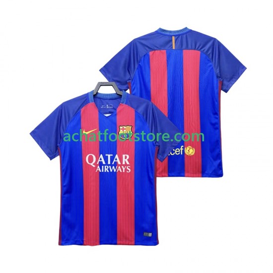 Maillot FC Barcelone Rétro Domicile Tenue pour Homme 2016 2017 Manche Courte