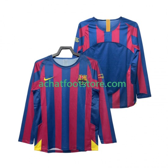 Maillot FC Barcelone Champions League Rétro Domicile Tenue pour Homme 1998 2006 Manche Longue