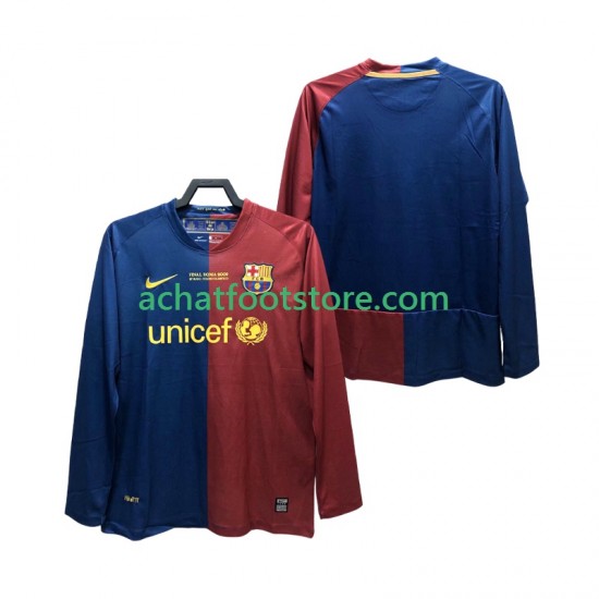 Maillot FC Barcelone Champions League Rétro Domicile Tenue pour Homme 2008 2009 Manche Longue