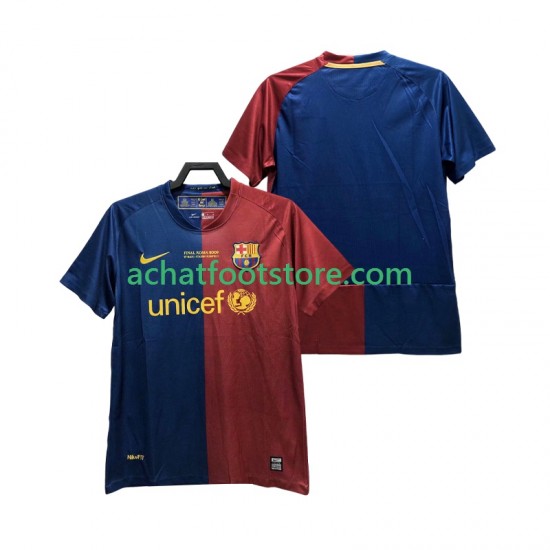 Maillot FC Barcelone Champions League Rétro Domicile Tenue pour Homme 2008 2009 Manche Courte