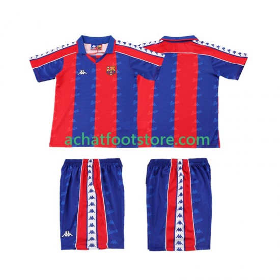 Maillot FC Barcelone Rétro Domicile Tenue pour Enfant 1992 1995 Manche Courte
