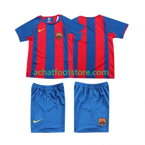 Maillot FC Barcelone Rétro Domicile Tenue pour Enfant 1999 1998 Manche Courte