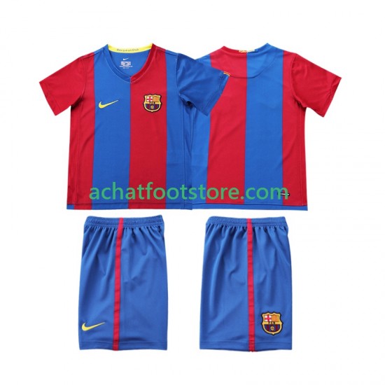 Maillot FC Barcelone Rétro Domicile Tenue pour Enfant 2006 2007 Manche Courte
