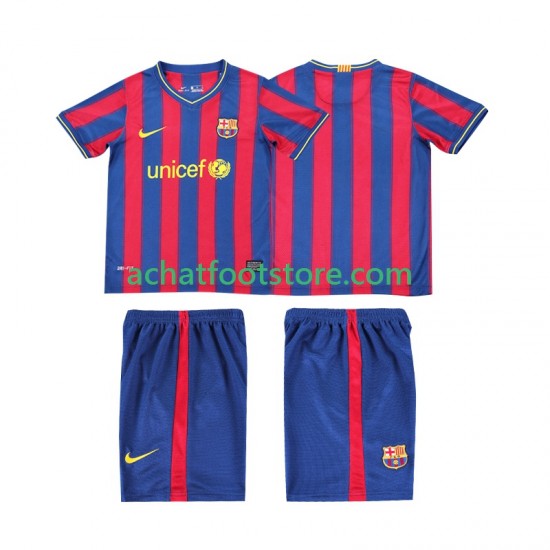 Maillot FC Barcelone Rétro Domicile Tenue pour Enfant 2009 2010 Manche Courte