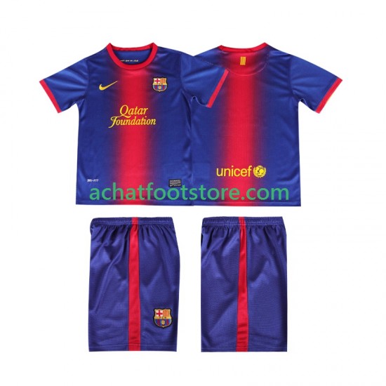 Maillot FC Barcelone Rétro Domicile Tenue pour Enfant 2012 2013 Manche Courte
