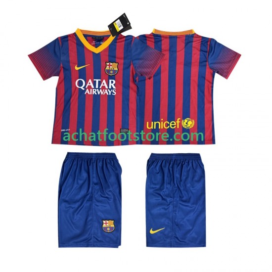 Maillot FC Barcelone Rétro Domicile Tenue pour Enfant 2013 2014 Manche Courte