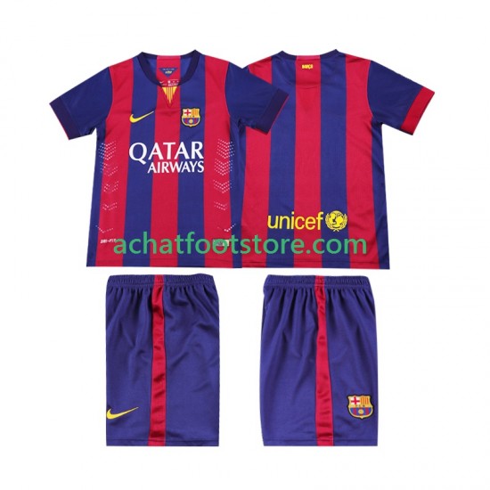 Maillot FC Barcelone Rétro Domicile Tenue pour Enfant 2014 2015 Manche Courte