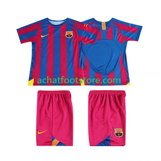 Maillot FC Barcelone Champions League Rétro Domicile Tenue pour Enfant 1998 2006 Manche Courte