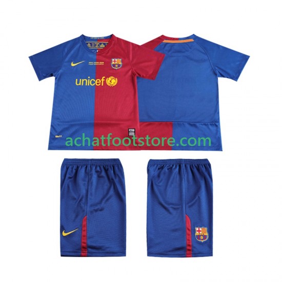 Maillot FC Barcelone Champions League Rétro Domicile Tenue pour Enfant 2008 2009 Manche Courte