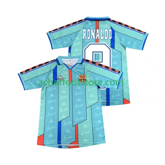 Maillot FC Barcelone Ronaldo 9 Rétro Extérieur Tenue pour Homme 1996 2004 Manche Courte