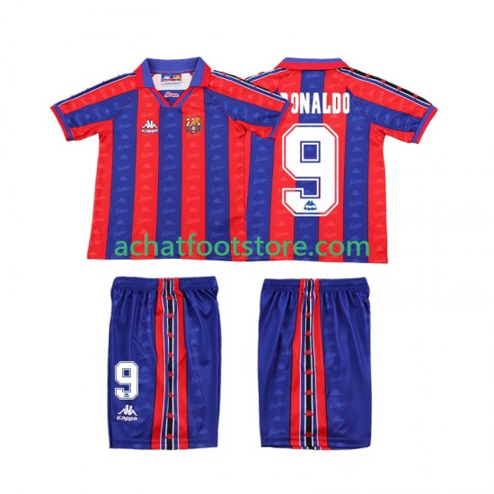 Maillot FC Barcelone Ronaldo Rétro Domicile Tenue pour Enfant 1996 2004 Manche Courte