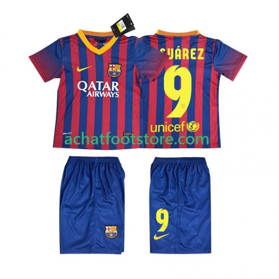 Maillot FC Barcelone SUARZE 9 Rétro Domicile Tenue pour Enfant 2013 2014 Manche Courte
