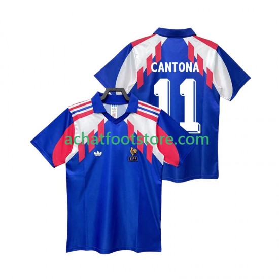 Maillot France CANTONA 11 Rétro Domicile Tenue pour Homme 1990 Manche Courte